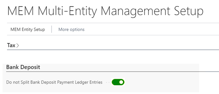 Do Not Split bank Deposit Payment Ledger Entries